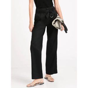BANANA REPUBLIC Linen-Cotton Pant, Black, Size 8L, Long